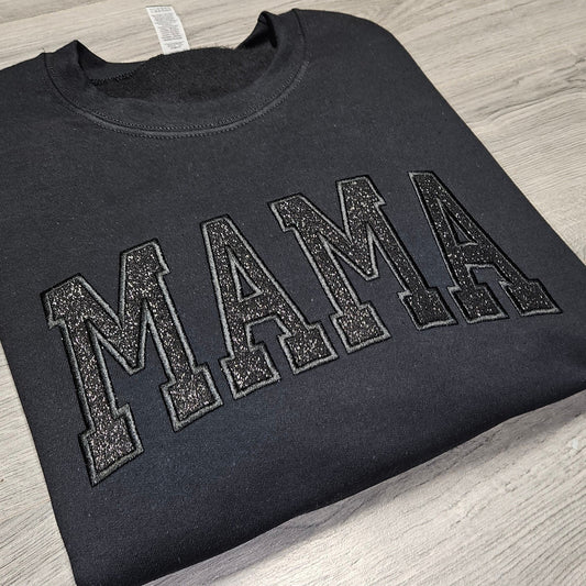 Embroidery MAMA sweatshirt GLITTER FILLED