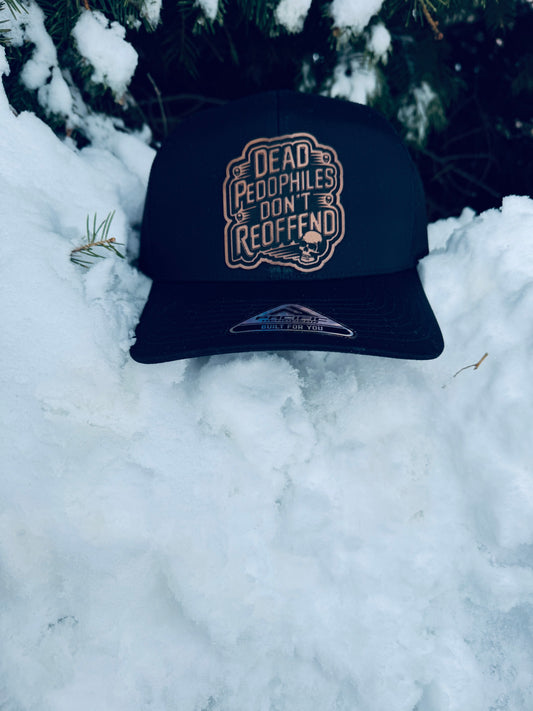 Dead Pedos Don't Reoffend leatherette Pacific Headwear Snap Back