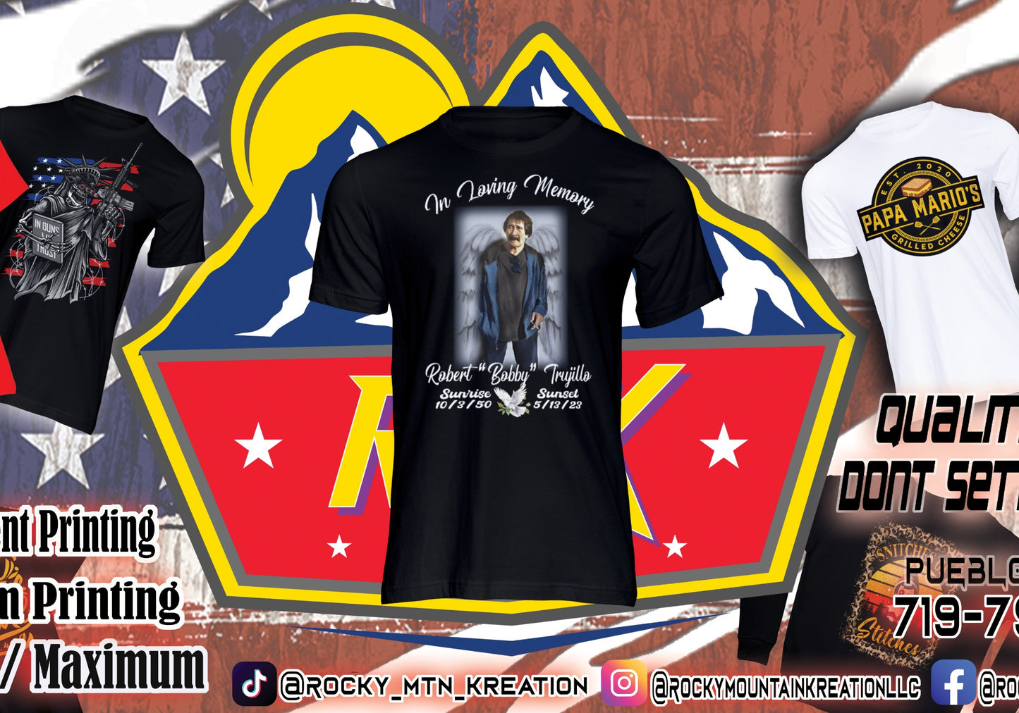 Robert bobby Trujillo memorial front and front and back