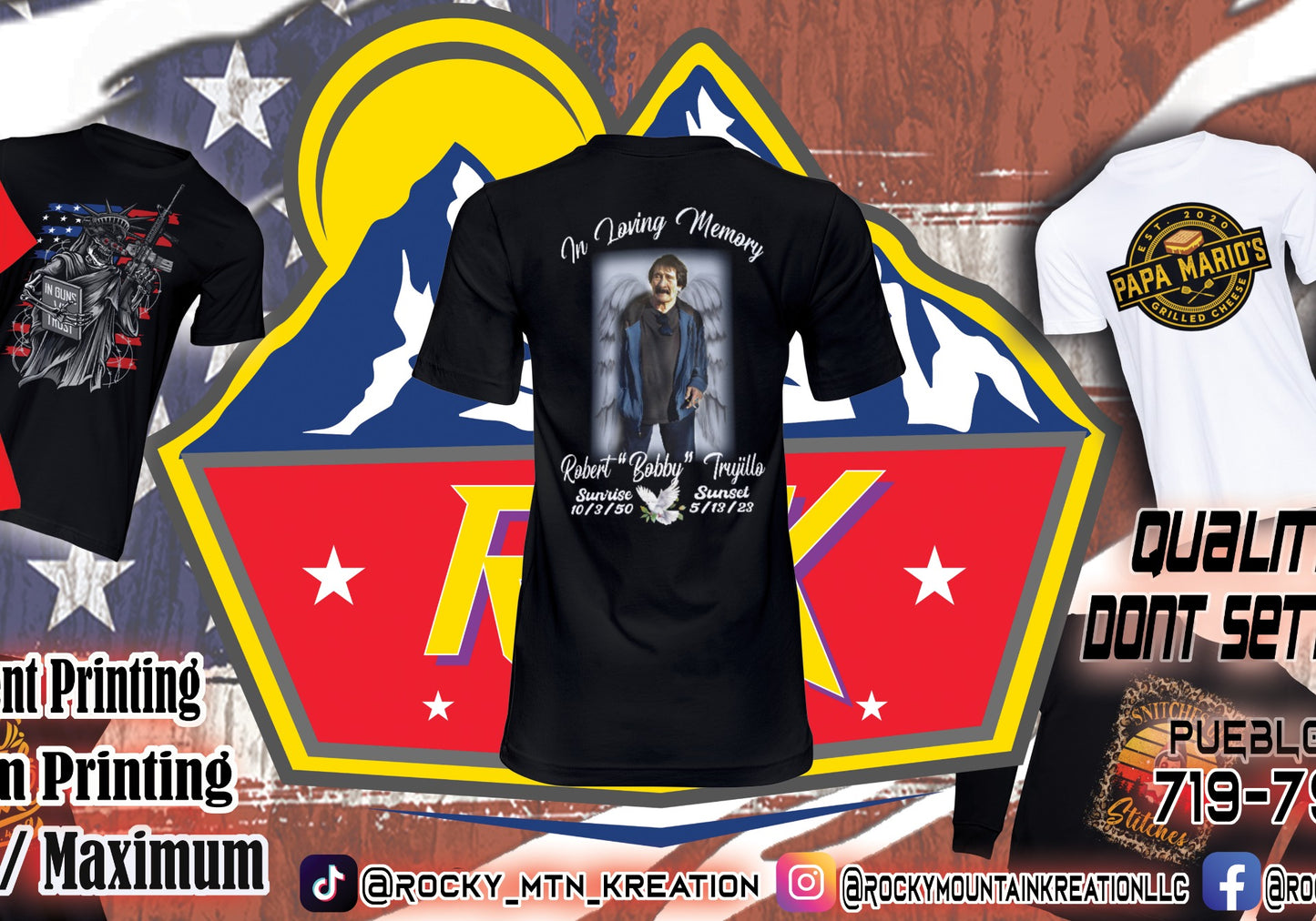 Robert bobby Trujillo memorial front and front and back